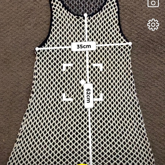 Zara Black and White Mesh Mini Dress Coverup Small - Picture 5 of 5